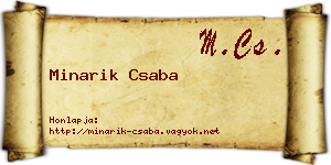 Minarik Csaba névjegykártya